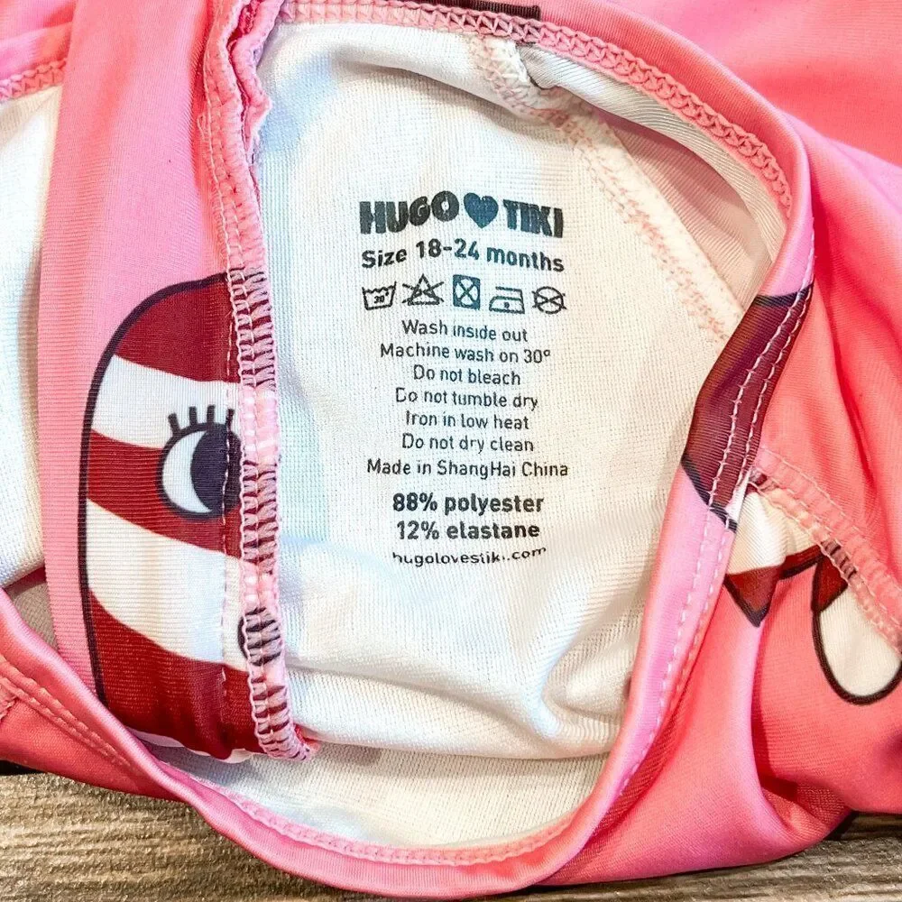 Hugo Loves Tiki Ice Cream Long Sleeve Rashguard Swimsuit Size 18-24M